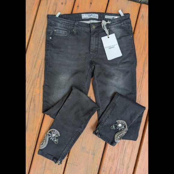 Low Waist Black Jeans Stretch BRITNEY Slim 28 NWT Silvian Heach - Picture 10 of 10